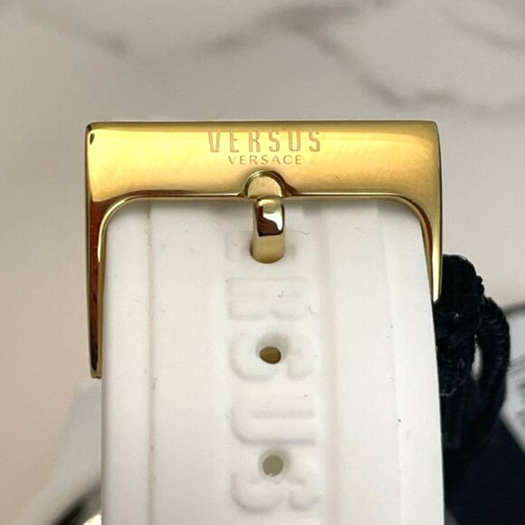 VERSUS VERSACE Unisex Watch White Silicone Gold Tone Accents NWT - Picture 8 of 8